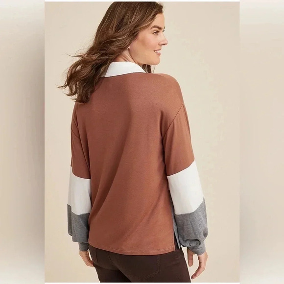 Rugby Colorblock Henley Tee, Size 1X - Picture 3 of 4